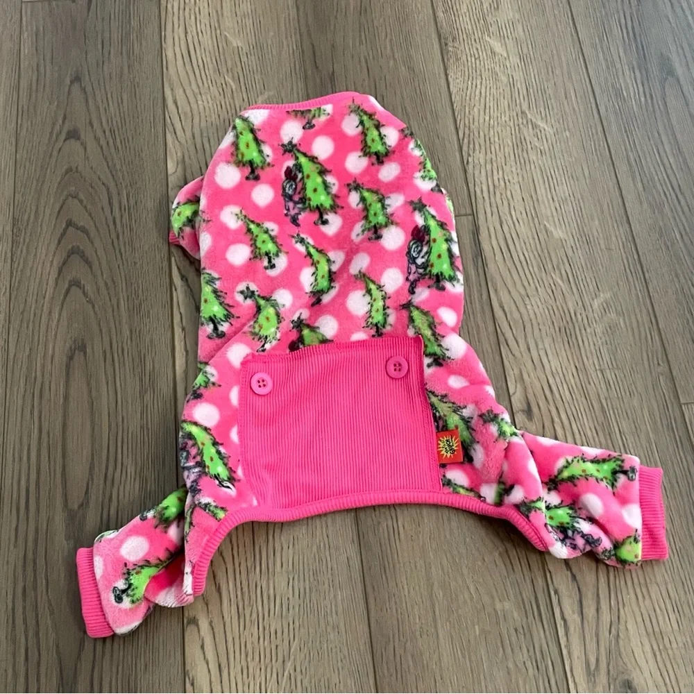 Christmas Themed‎ “The Grinch” Flannel Pet / Dog Pajamas Size Small